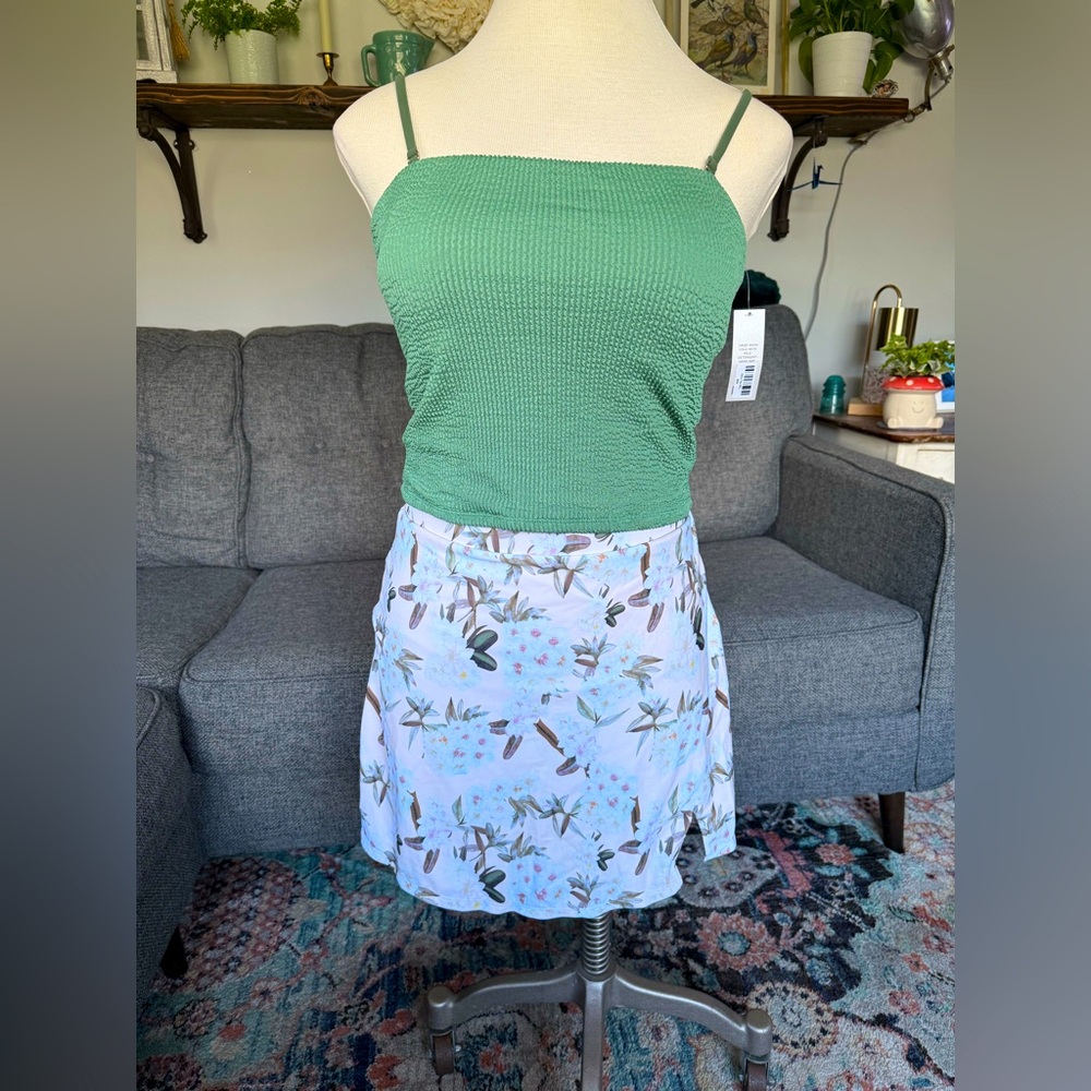 NWT Geode Swimwear two-piece skirted tankini.